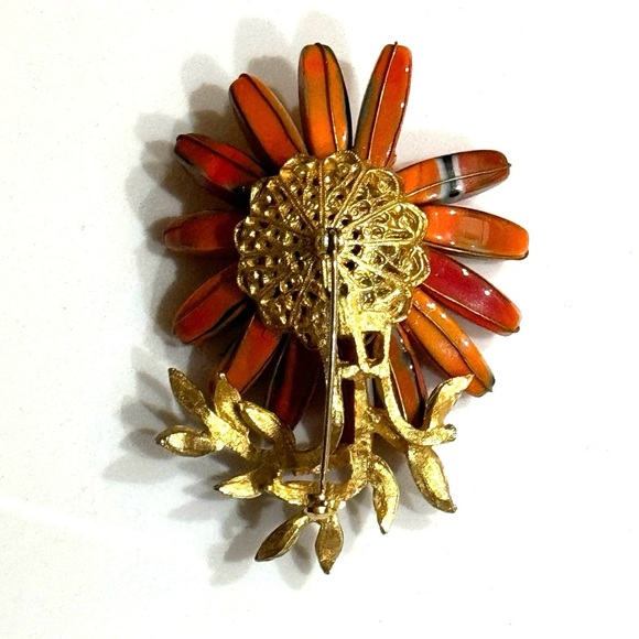 Brilliant MCM Unique Enamel Mixed Metals Flower Brooch * MINT - Picture 3 of 6